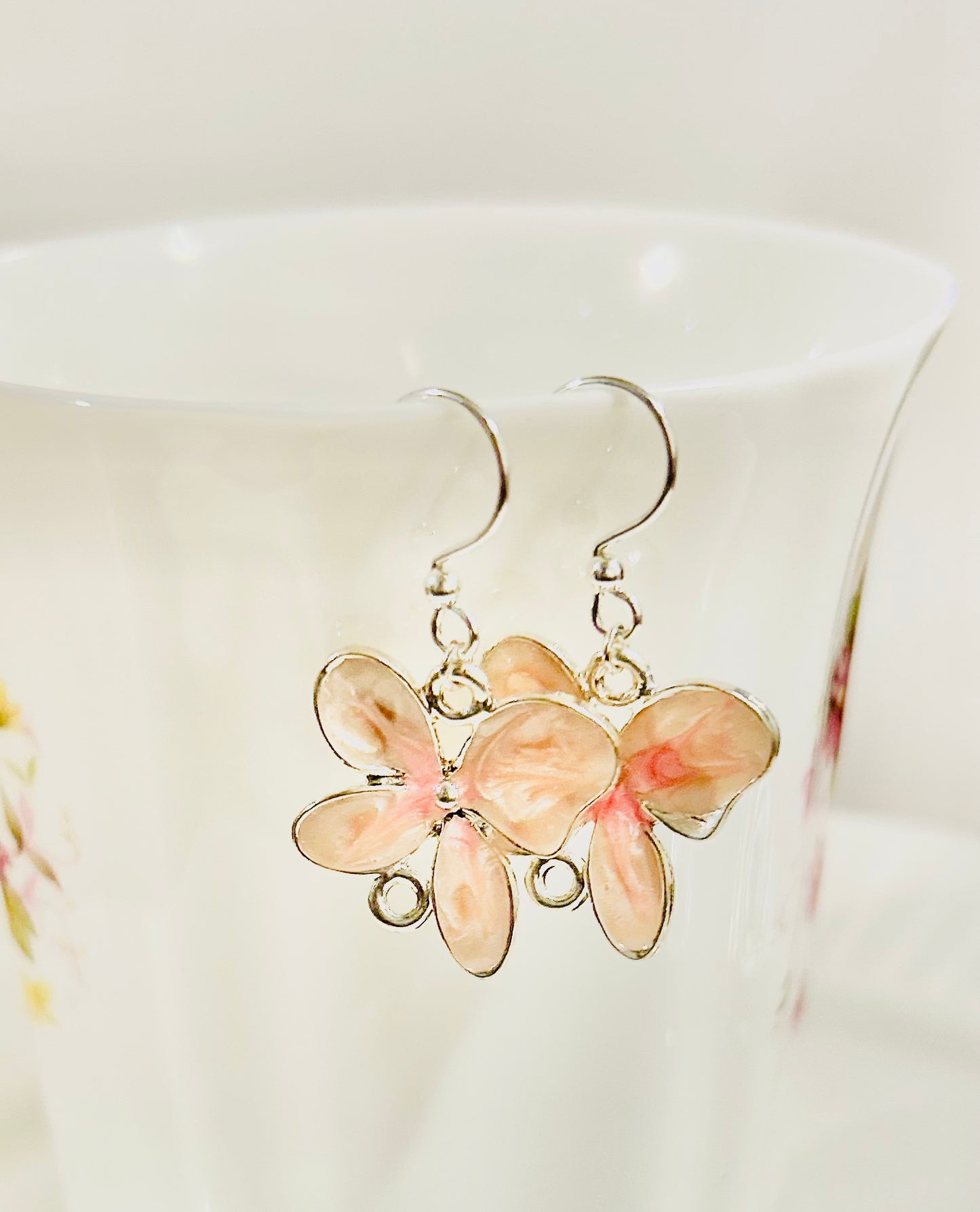 Pastel Pink Enamel Wings