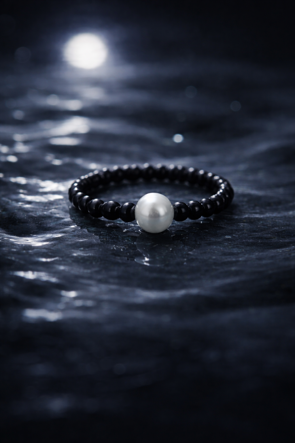 Midnight Pearl Beaded Ring