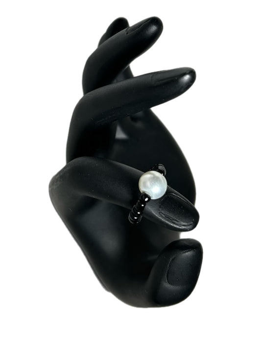 Midnight Pearl Beaded Ring