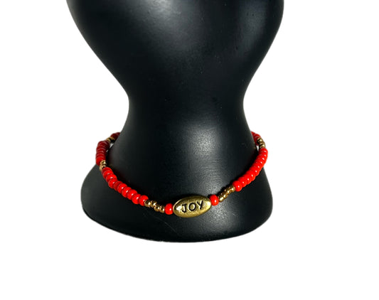 Crimson Joy Beaded Bracelet