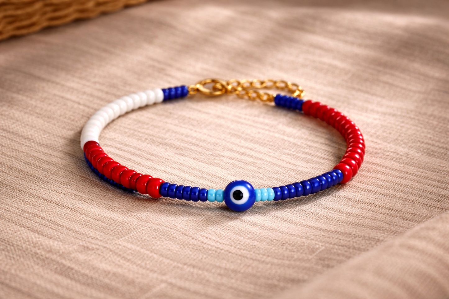 Evil Eye Beaded Bracelet (single)